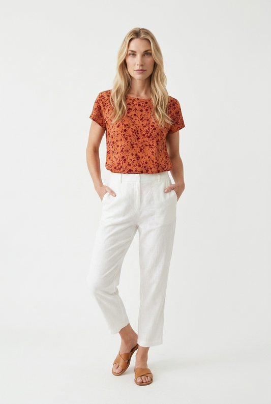 Fin bluse med småblomstret print