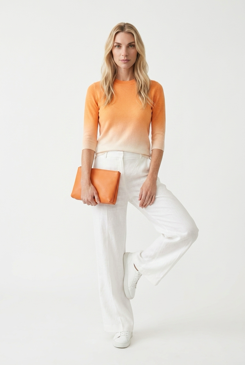 Orange top med blød ombre-effekt