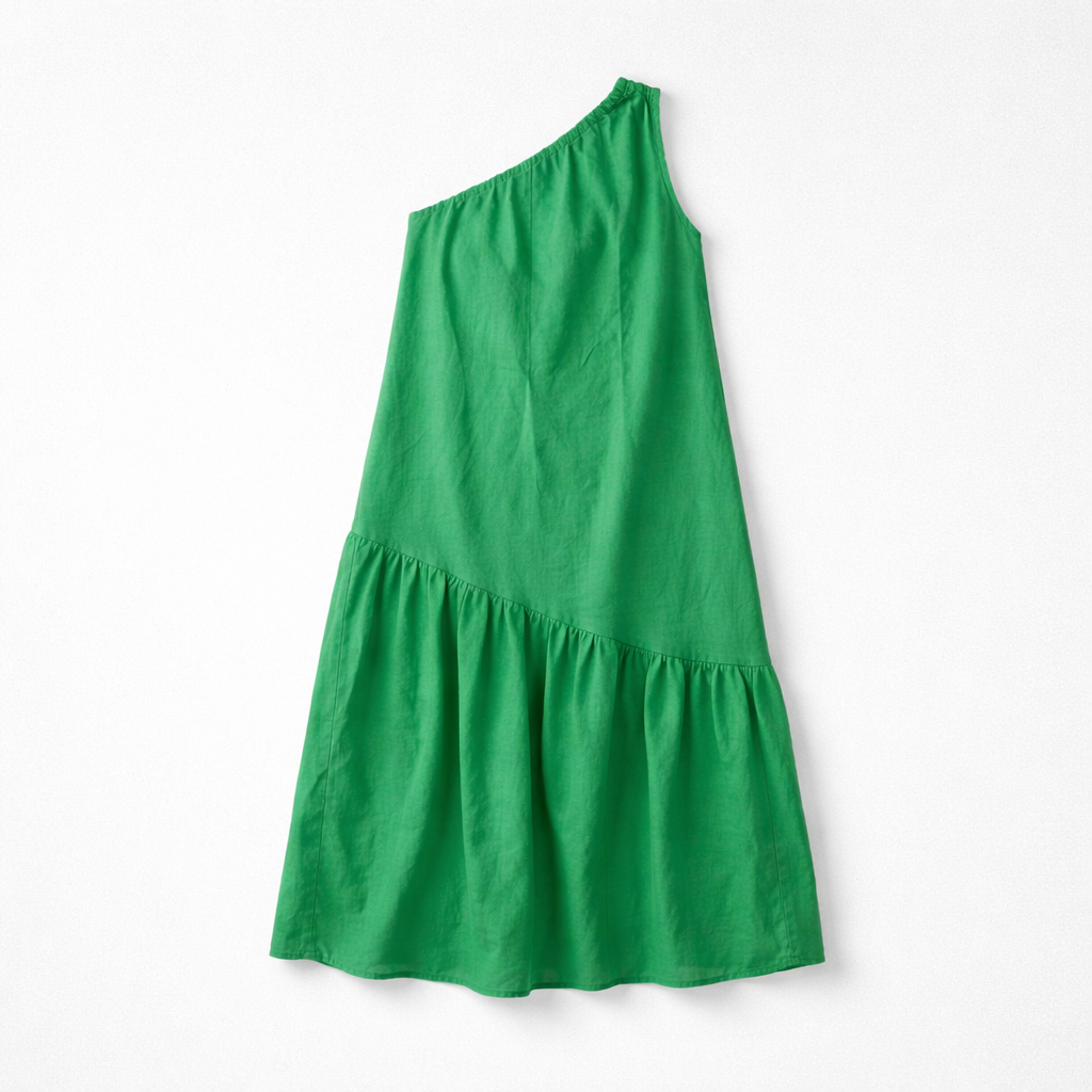 Off shoulder sommerkjole i grøn