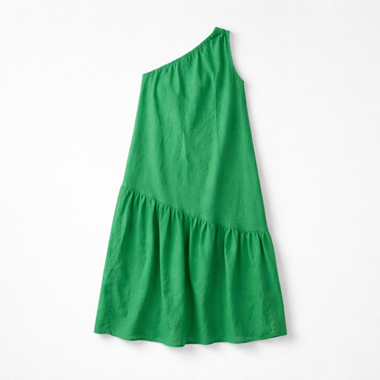 Off shoulder sommerkjole i grøn