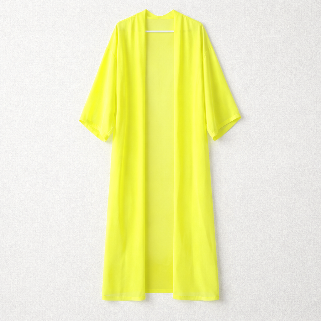 Neongul gennemsigtig cardigan