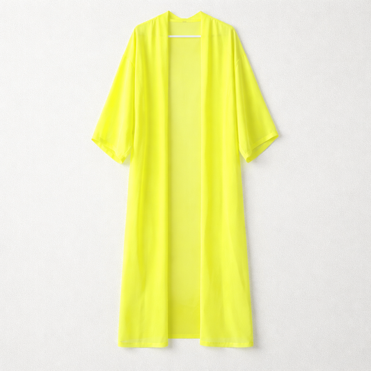 Neongul gennemsigtig cardigan