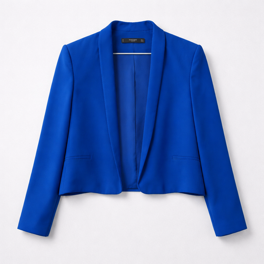 Kort åben blazer i dybblå farve