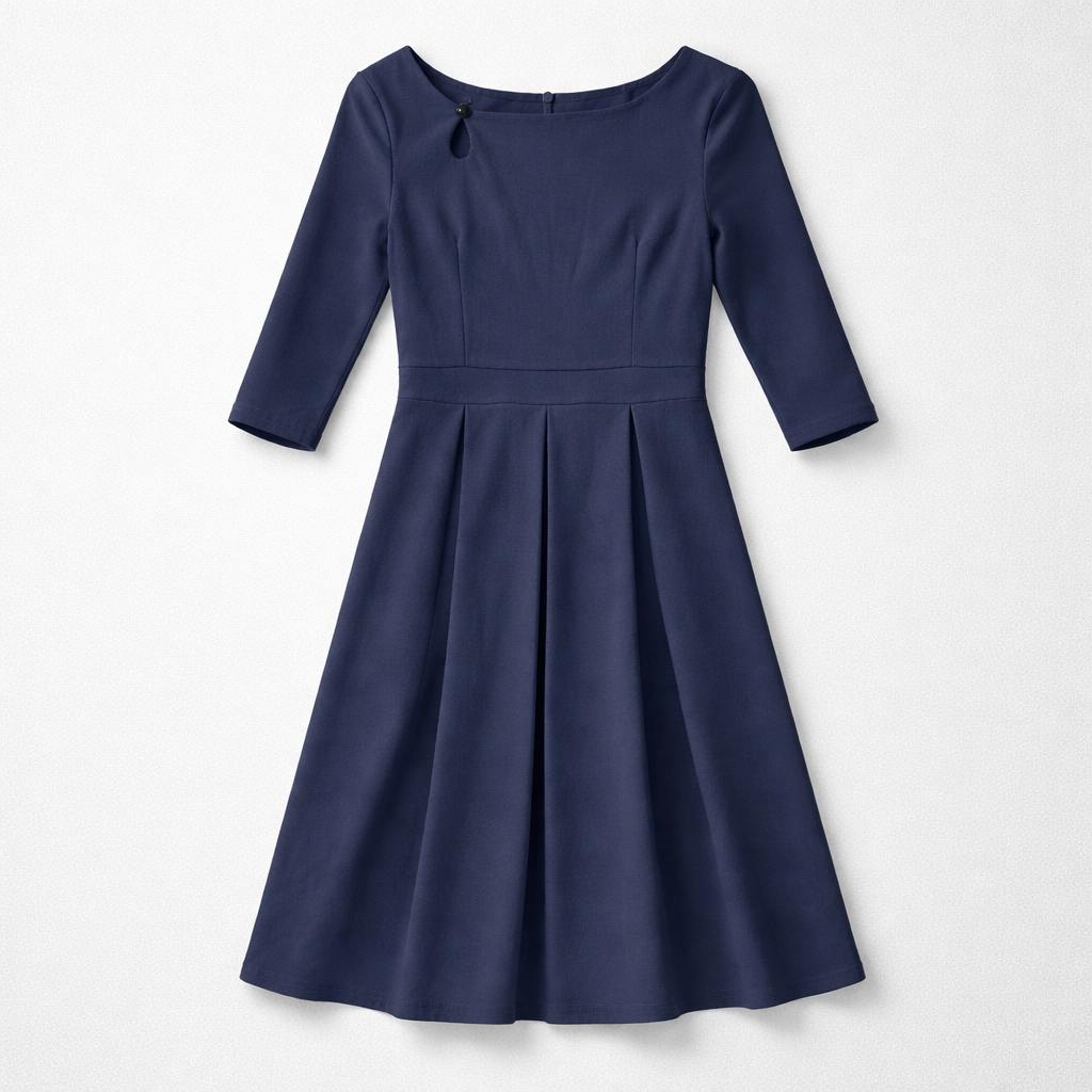 Tidløs og elegant marineblå kjole