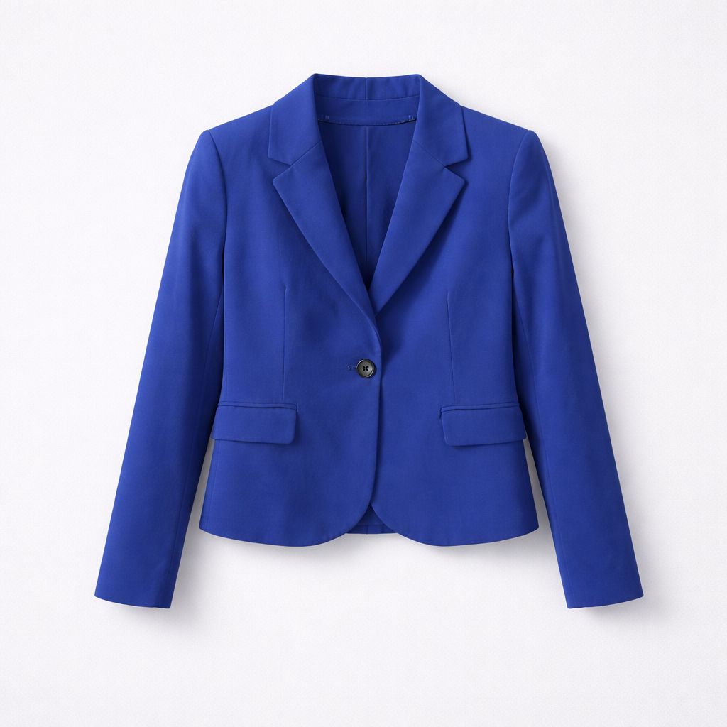 Dybblå blazer med enkelt knap