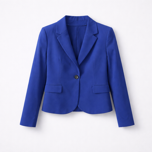 Dybblå blazer med enkelt knap