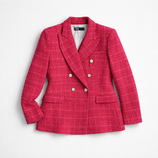 Dobbeltradet blazer med skulderpuder