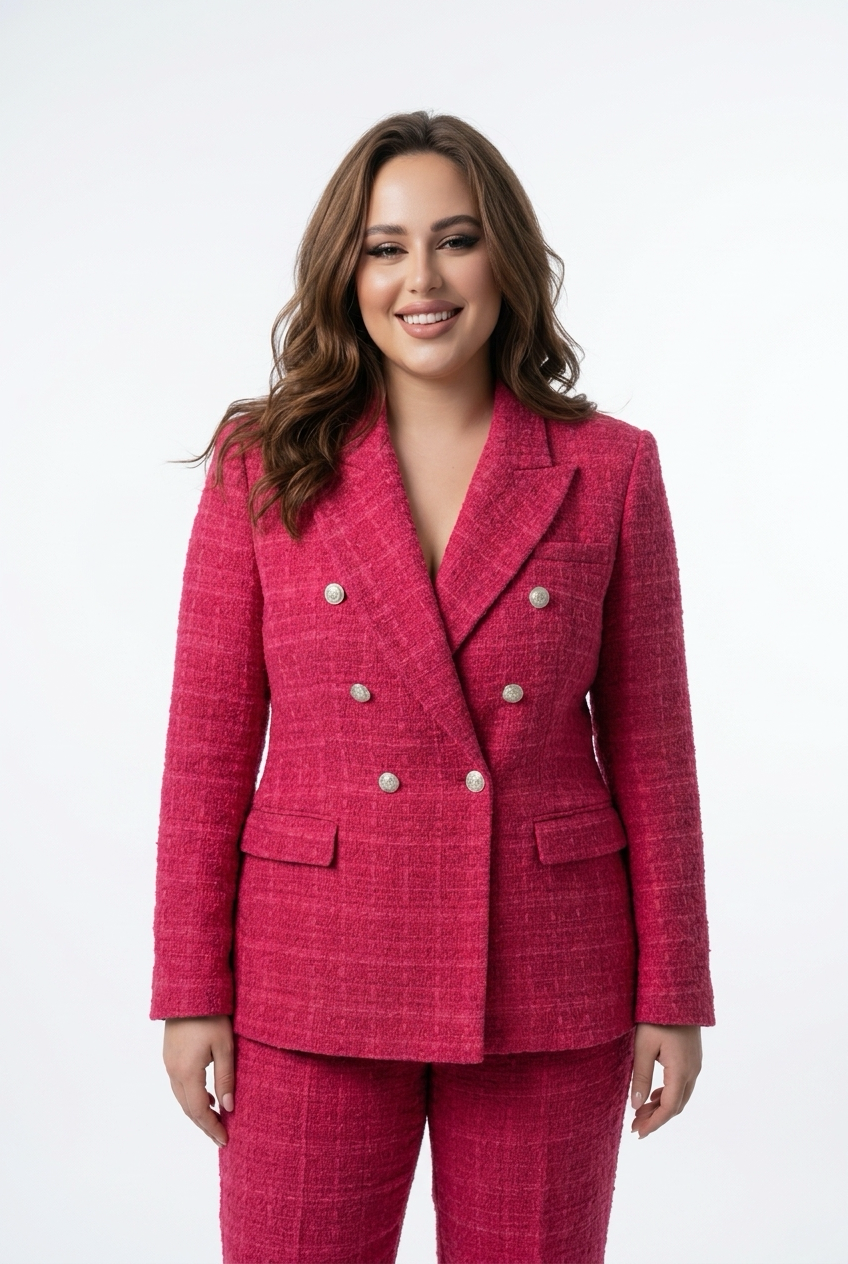 Dobbeltradet blazer med skulderpuder
