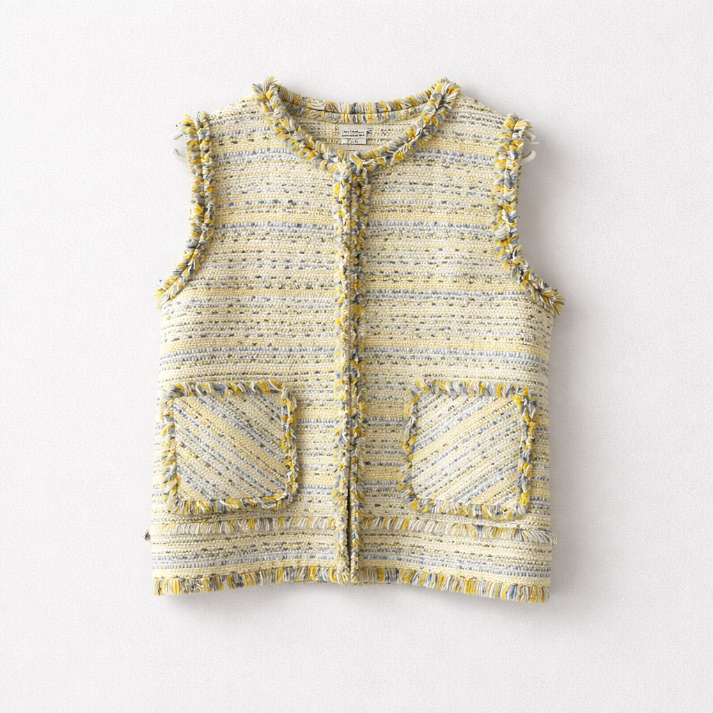 Kort vest i smukke gule nuancer