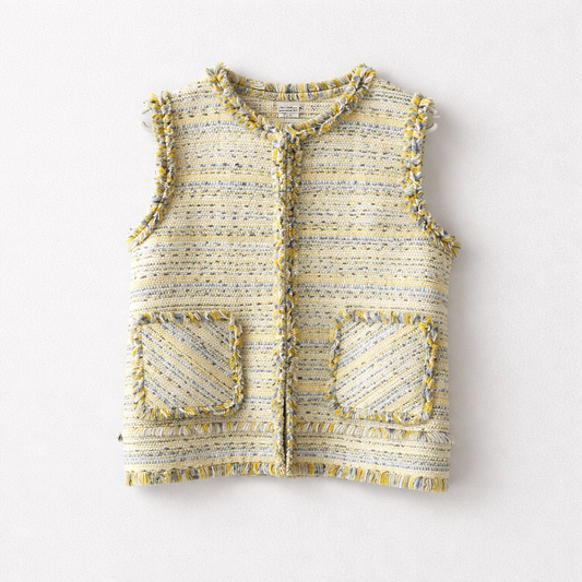 Kort vest i smukke gule nuancer