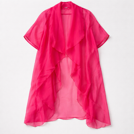Smuk pink gennemsigtig cardigan