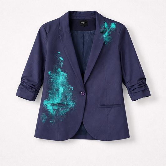 Upcycled blazer med glimmerdetaljer