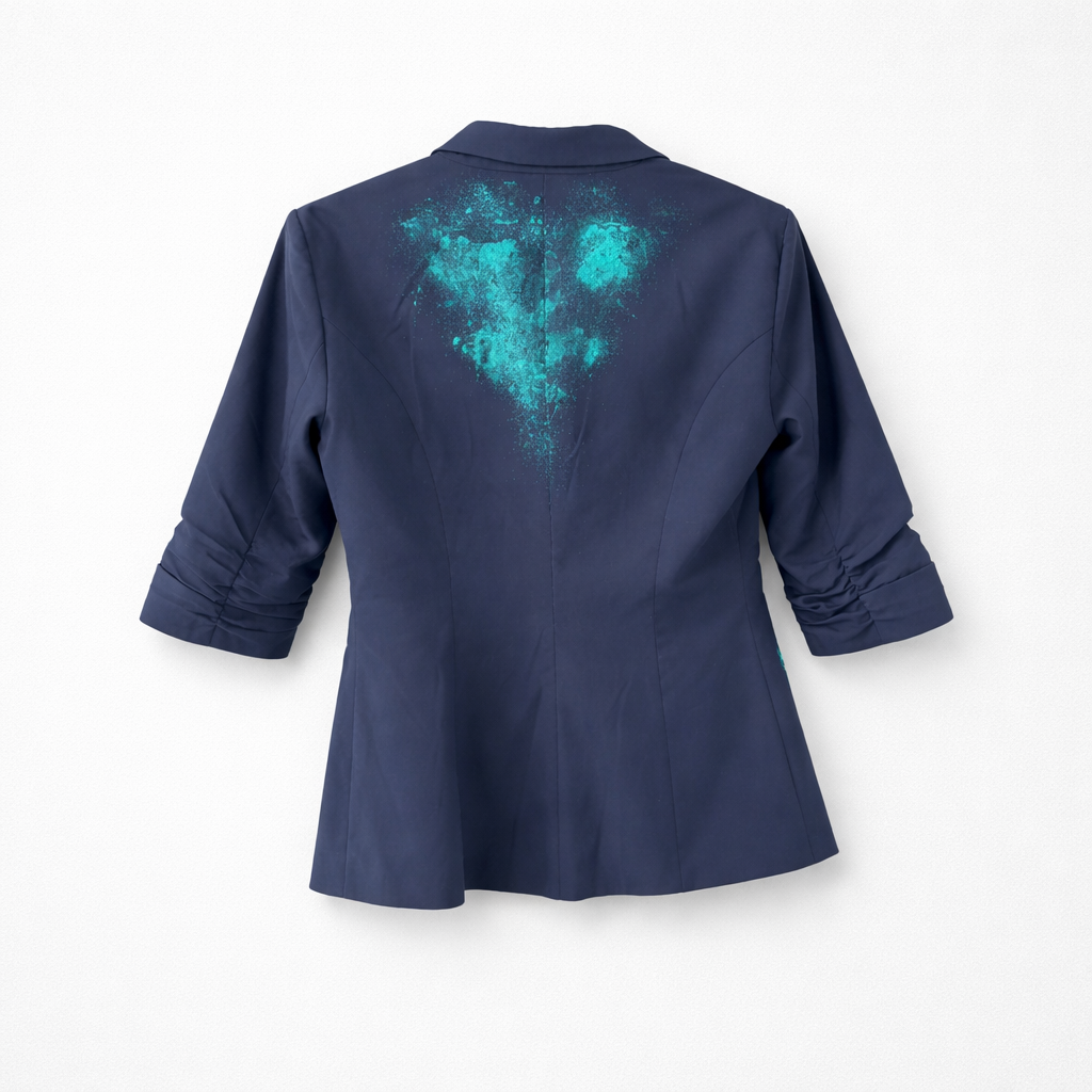 Upcycled blazer med glimmerdetaljer