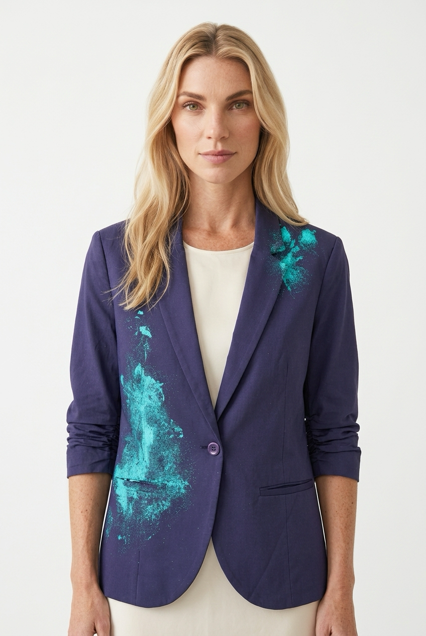 Upcycled blazer med glimmerdetaljer