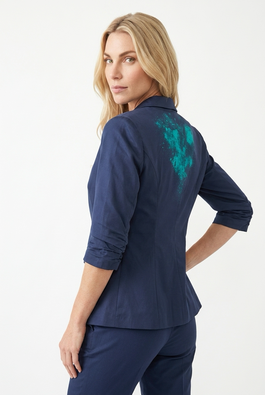 Upcycled blazer med glimmerdetaljer