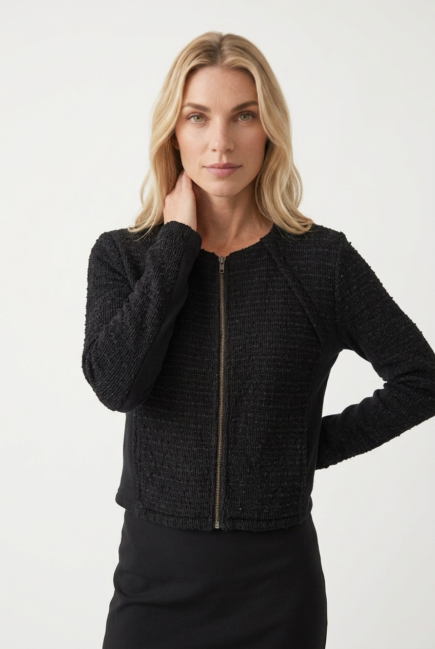 Feminin cardigan med glimmereffekt