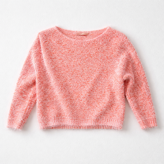 Blød og fluffy sweater med bådhals