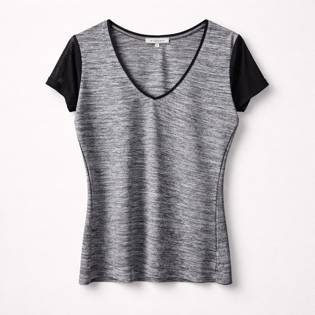 Melange-top med mesh ved siderne