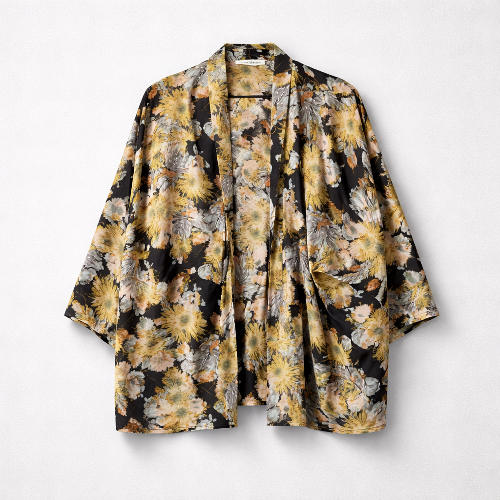 Skjorte med stort blomster-print