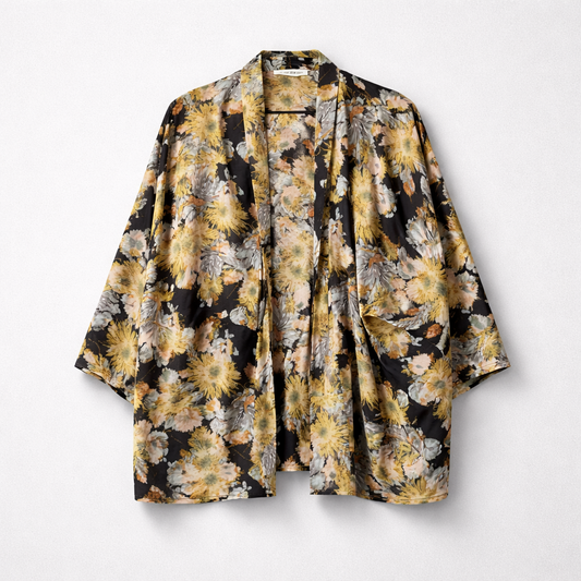 Skjorte med stort blomster-print