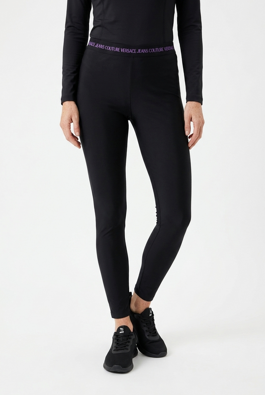Shiny højtaljede leggings i edgy look