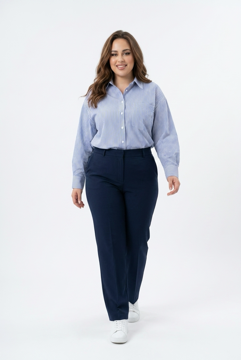 Oversized skjorte med fine striber