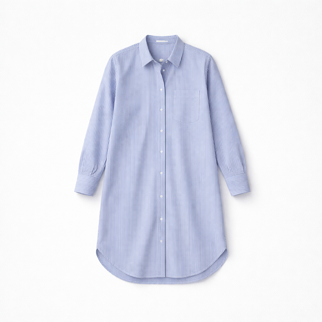 Oversized skjorte med fine striber