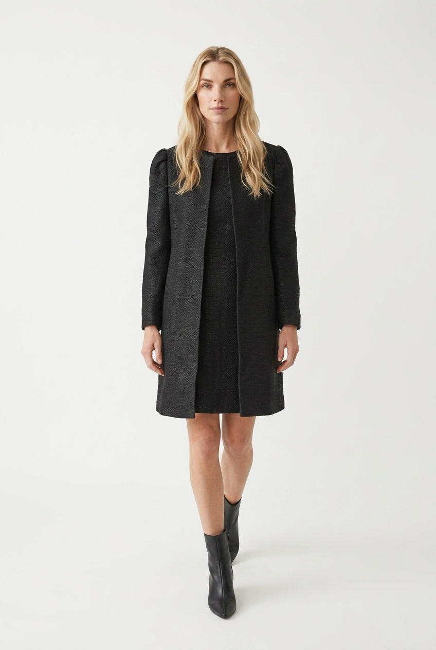 Lang åbenstående blazer med let shine