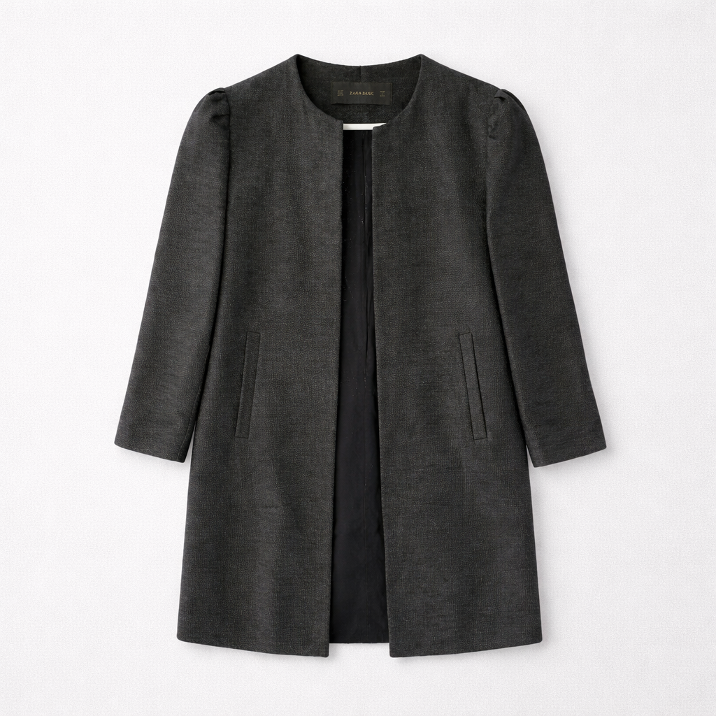 Lang åbenstående blazer med let shine