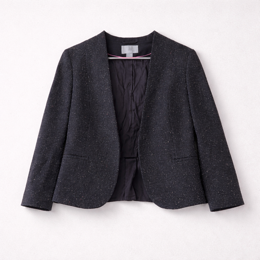Kort åbenstående blazer med stumpeærmer