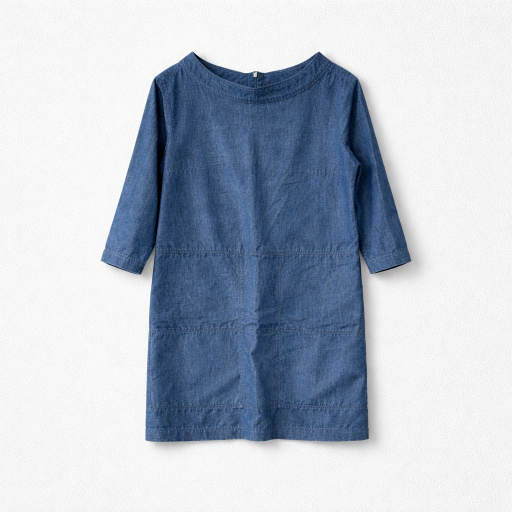Let denimkjole med boat-hals