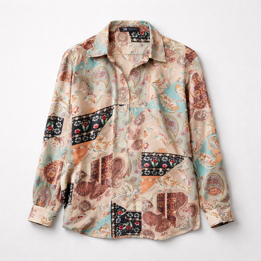 Mønstret skjorte med paisley-print