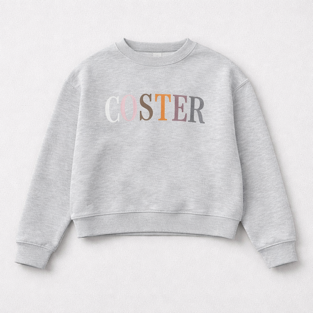 Lysegrå sweatshirt med farverigt bogstav-print