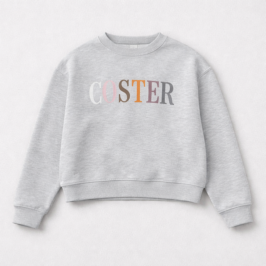 Lysegrå sweatshirt med farverigt bogstav-print