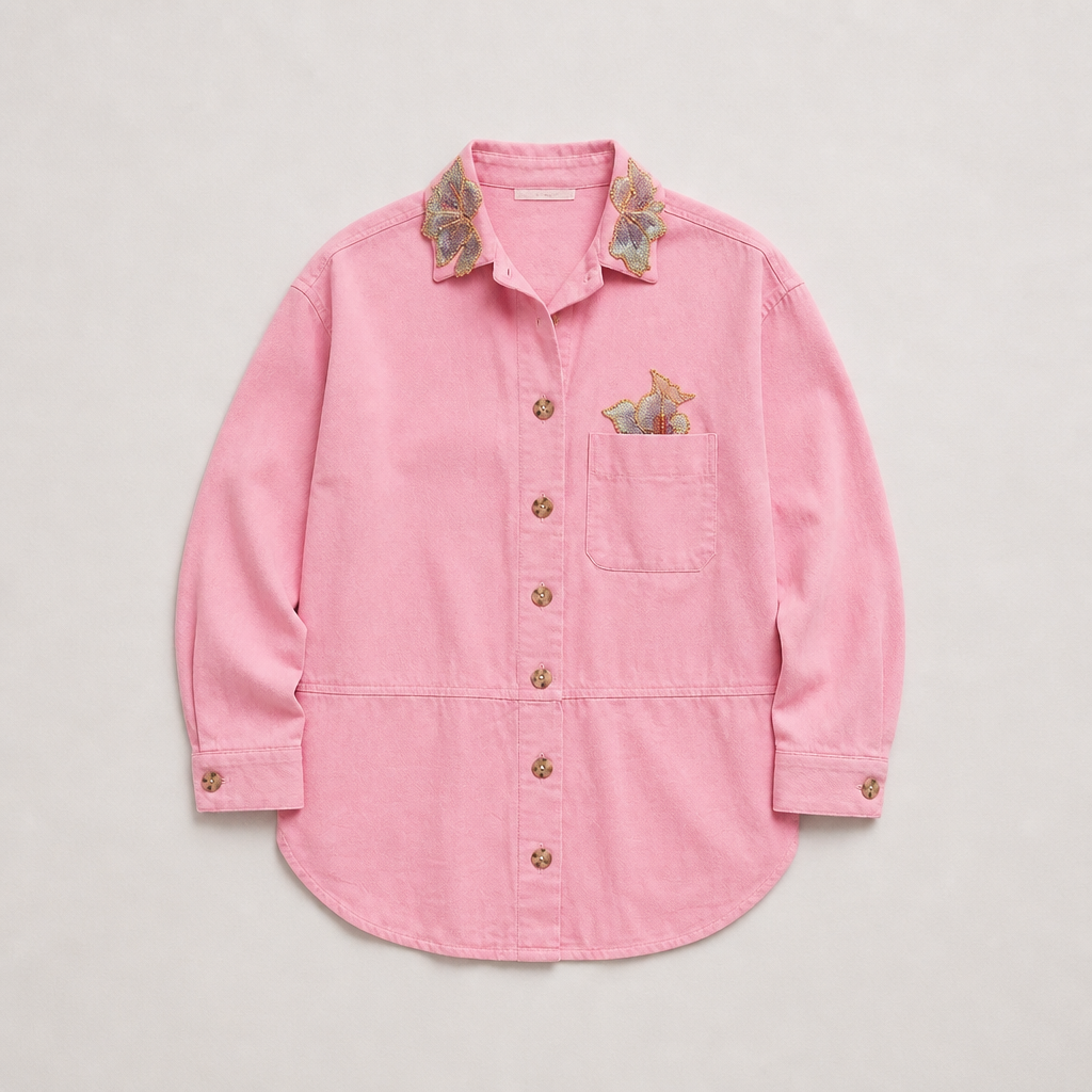 Oversized upcycled denimskjorte