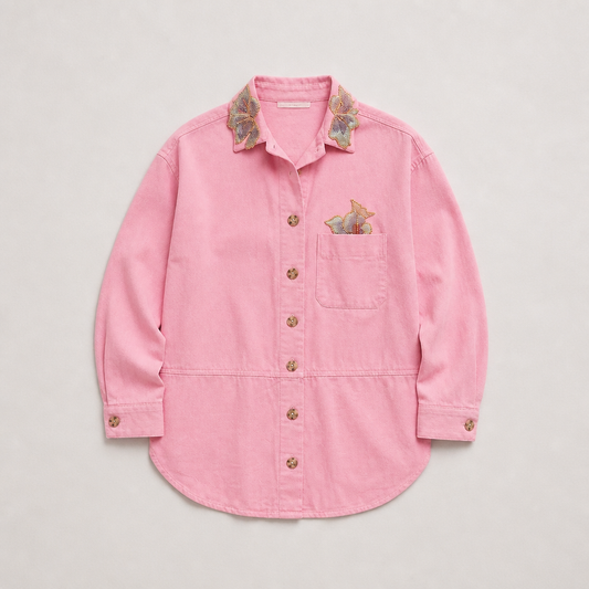 Oversized upcycled denimskjorte