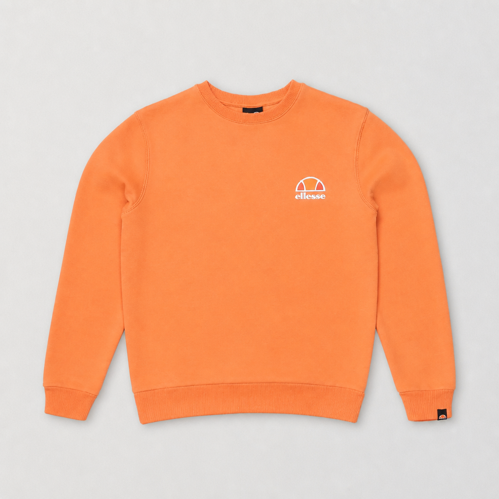 Orange sweatshirt med klassisk crewneck