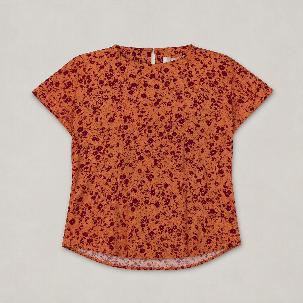 Fin bluse med småblomstret print