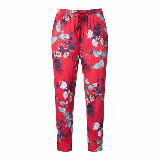 Lette bukser med tropisk blomster-print - ghost mannequin