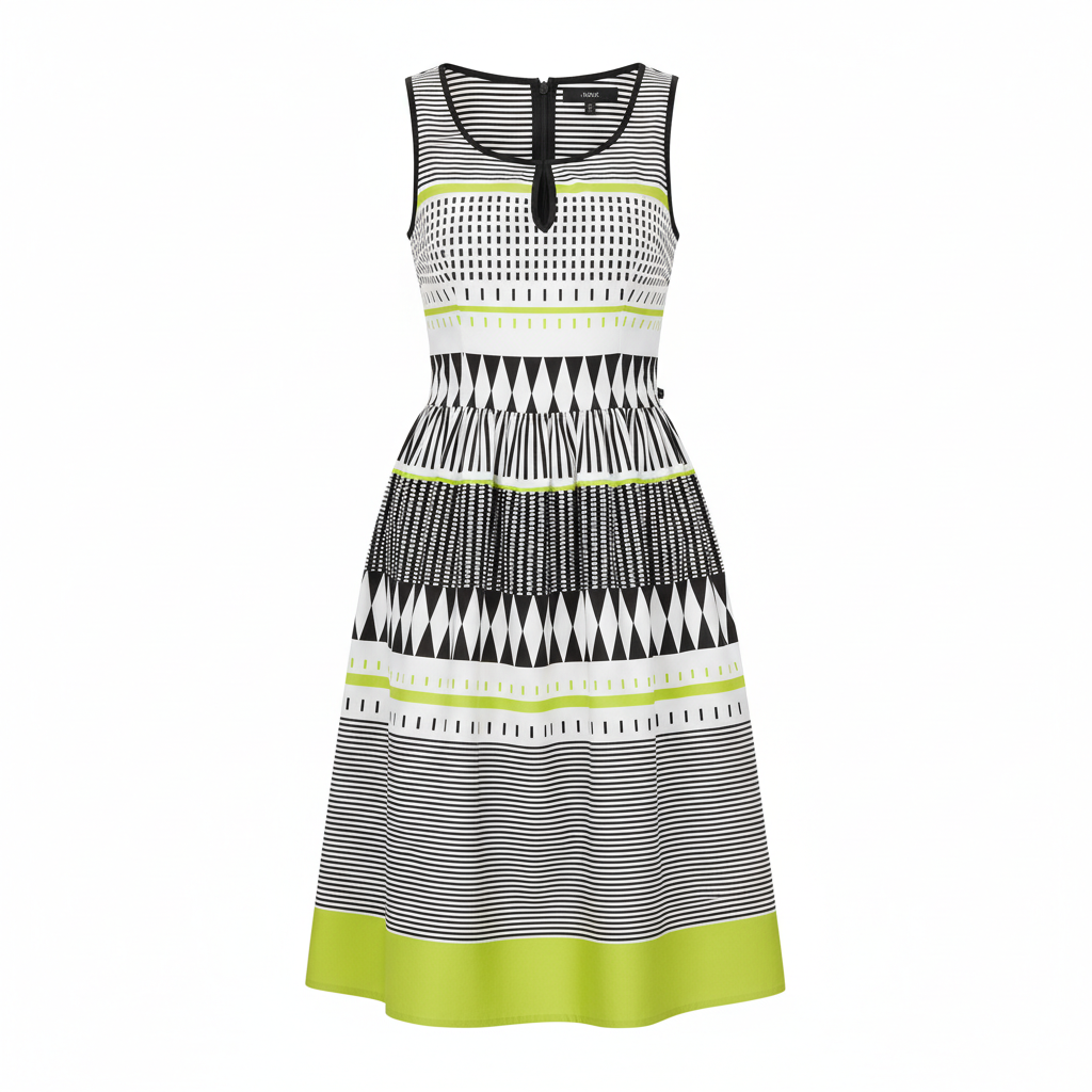 Ærmeløs kjole med ikat-print - ghost mannequin