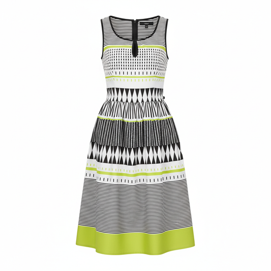 Ærmeløs kjole med ikat-print - ghost mannequin
