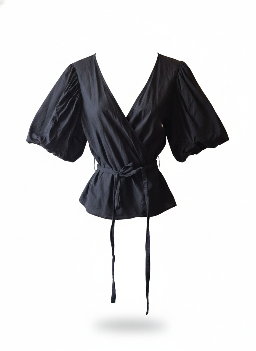 Slå-om-bluse - ghost mannequin