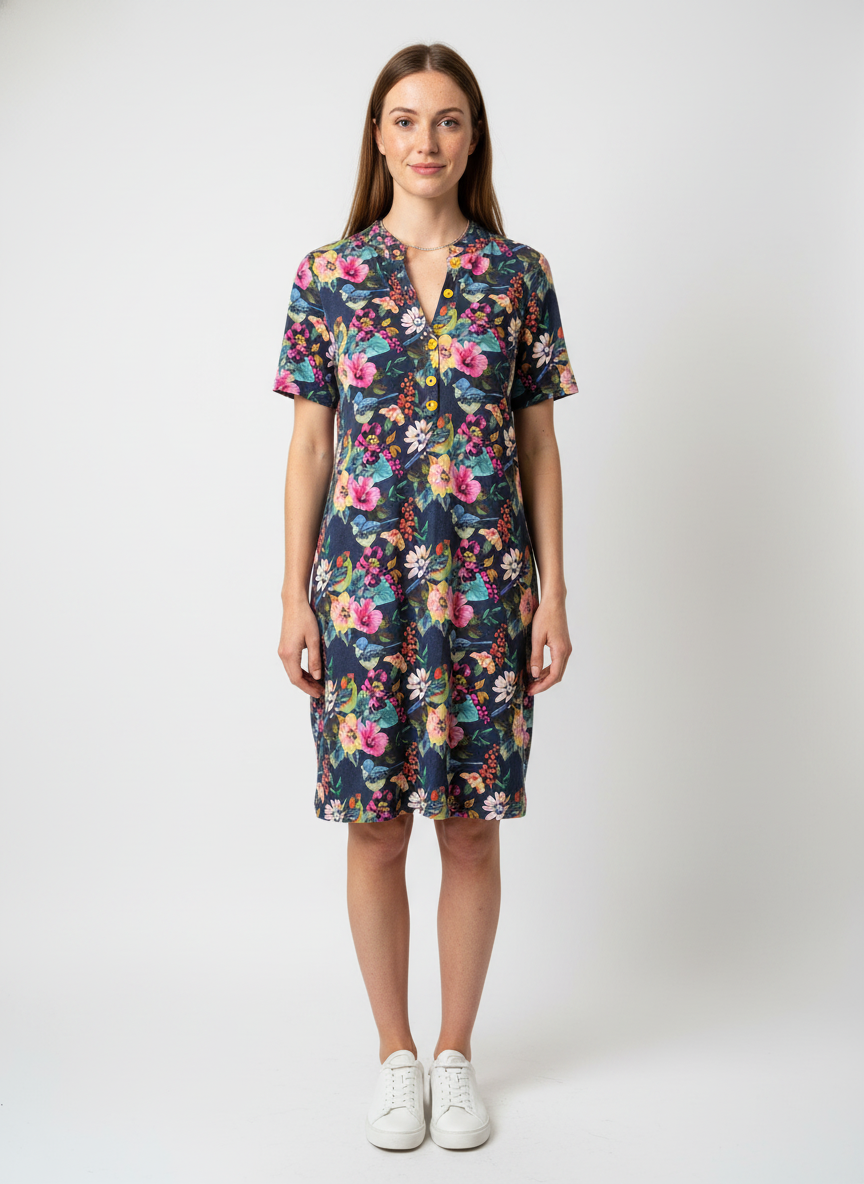 Unique handmade dress size 38 by Marjun — full-body front