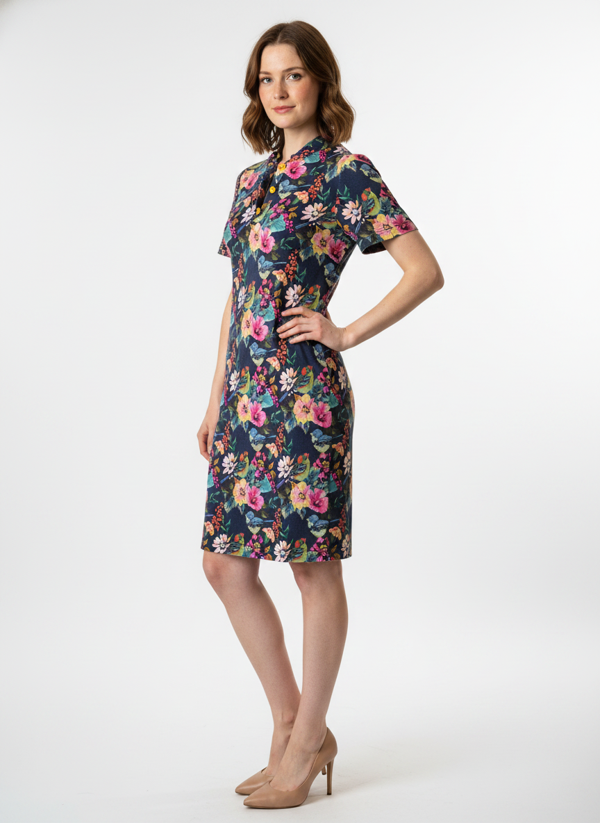 Unique handmade dress size 38 by Marjun — three-quarter view
