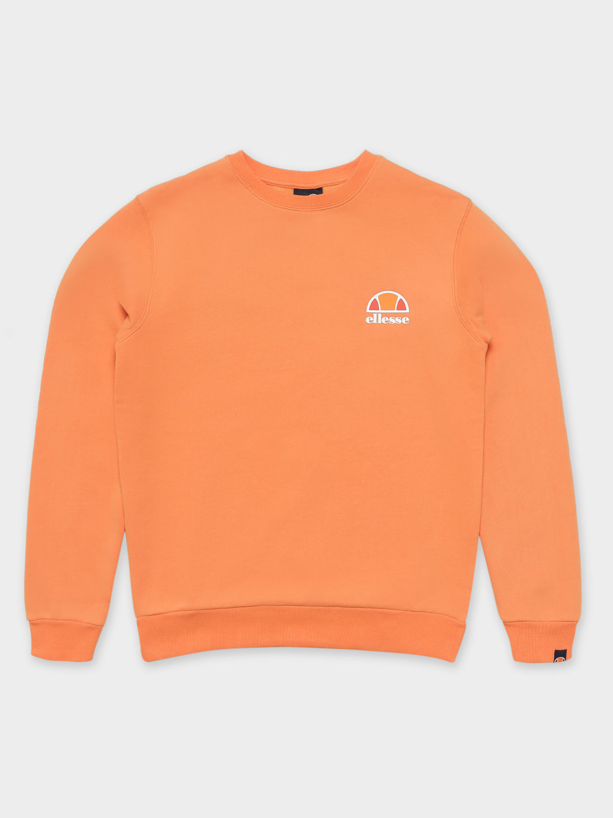Orange sweatshirt med klassisk crewneck