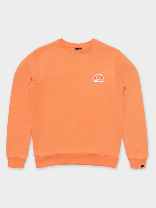Orange sweatshirt med klassisk crewneck
